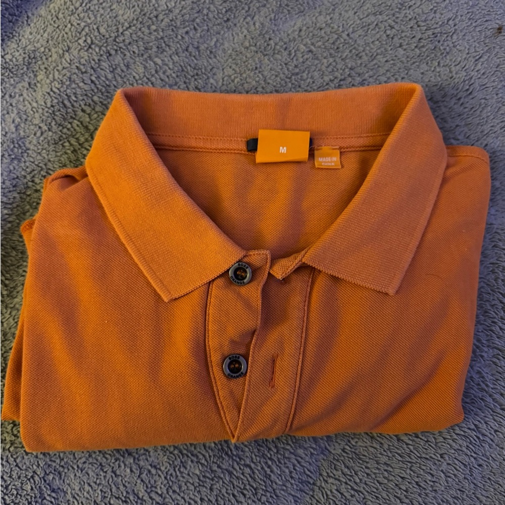 Hugo Boss Orange Polo Shirt Vibrant Casual Style